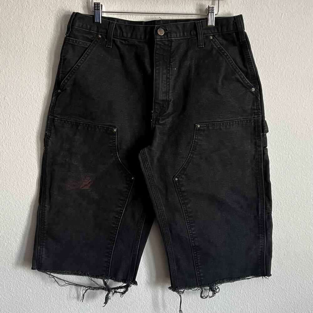 Carhartt black double knee work wear carpenter shorts